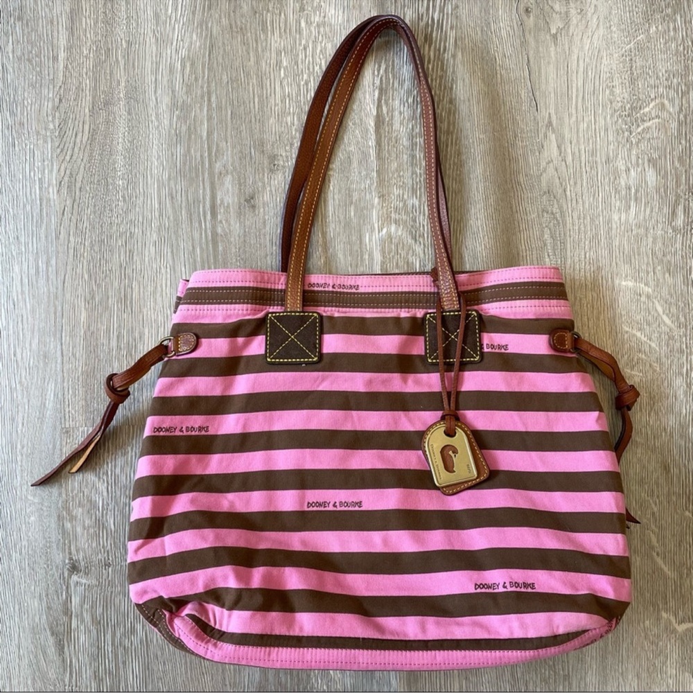 Dooney & Bourke Pink Stripe Handbag - Picture 16 of 16